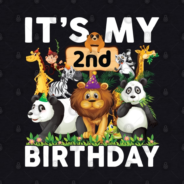 Safari Zoo Animals Lover Birthday Shirt Its My 2nd Birthday Party by Sowrav